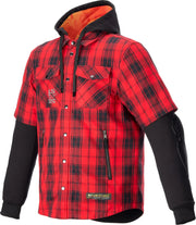 Alpinestars Mo.st.eq Tartan Motorradjacke - Schwarz/Rot