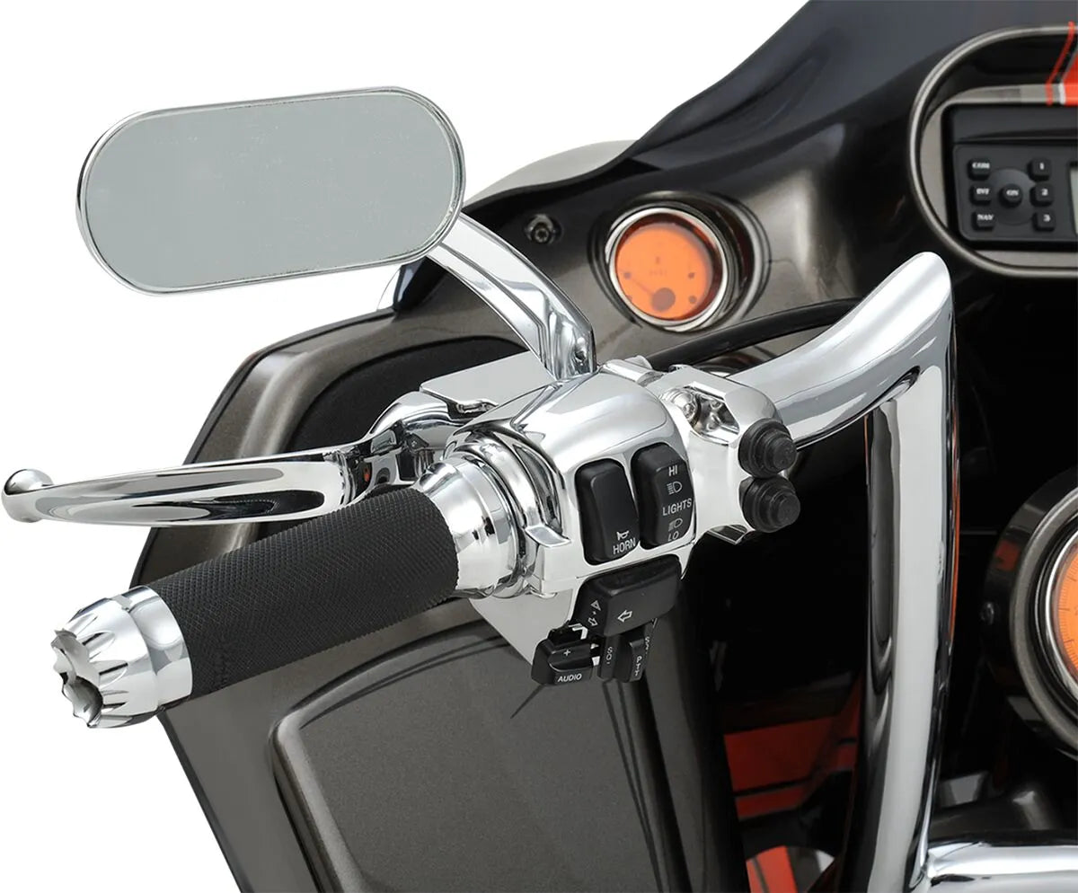 Drag Specialties Ovalspiegel – Verchromtes Billet-Aluminium