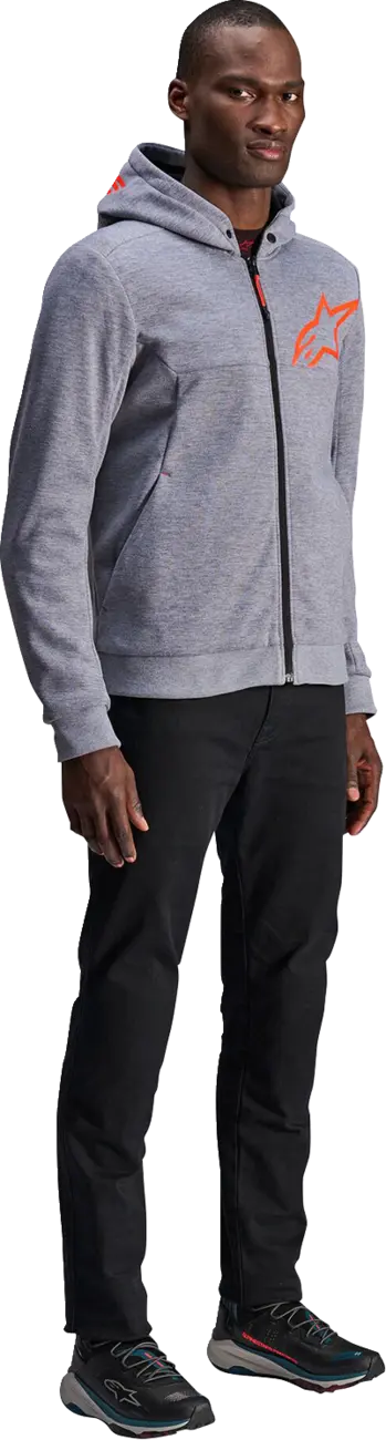 Alpinestars Chrome V2 Sport Hoodie - Heather Gray/Red Fluo