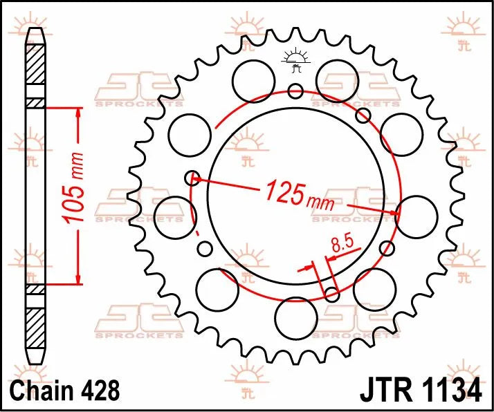 JT Sprockets Stahl-Kettenrad hinten - 48 Zähne