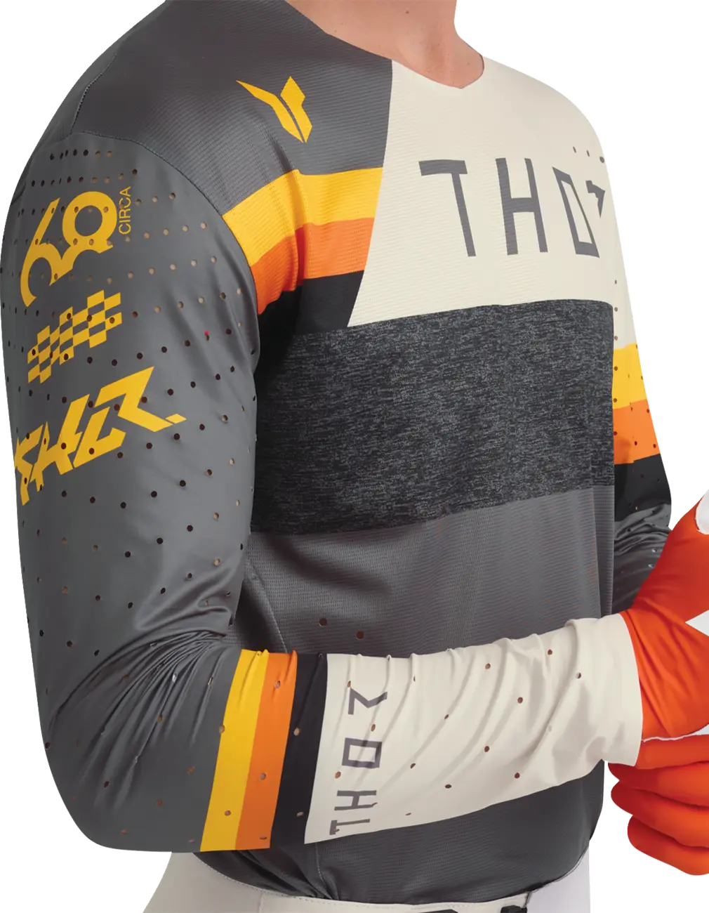 Thor Sportmode Liga-Trikot – Gelb/Weiß/Orange/Anthrazitgrau