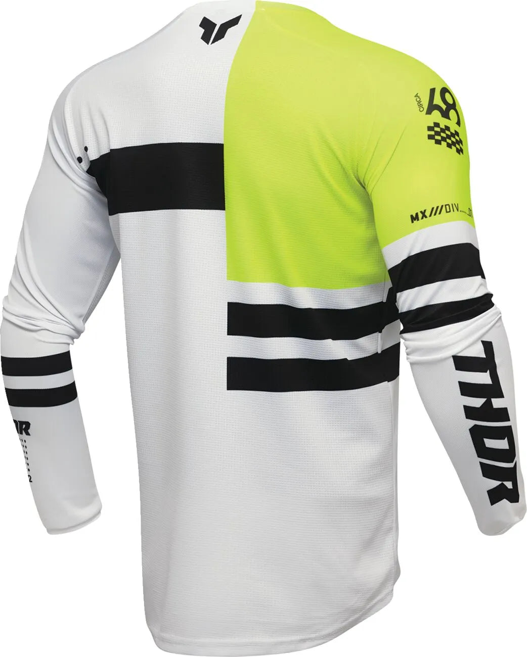 Thor Launchmode Dozer Jersey – Schwarz/Weiß/Säuregelb/Fluoreszierendes Gelb