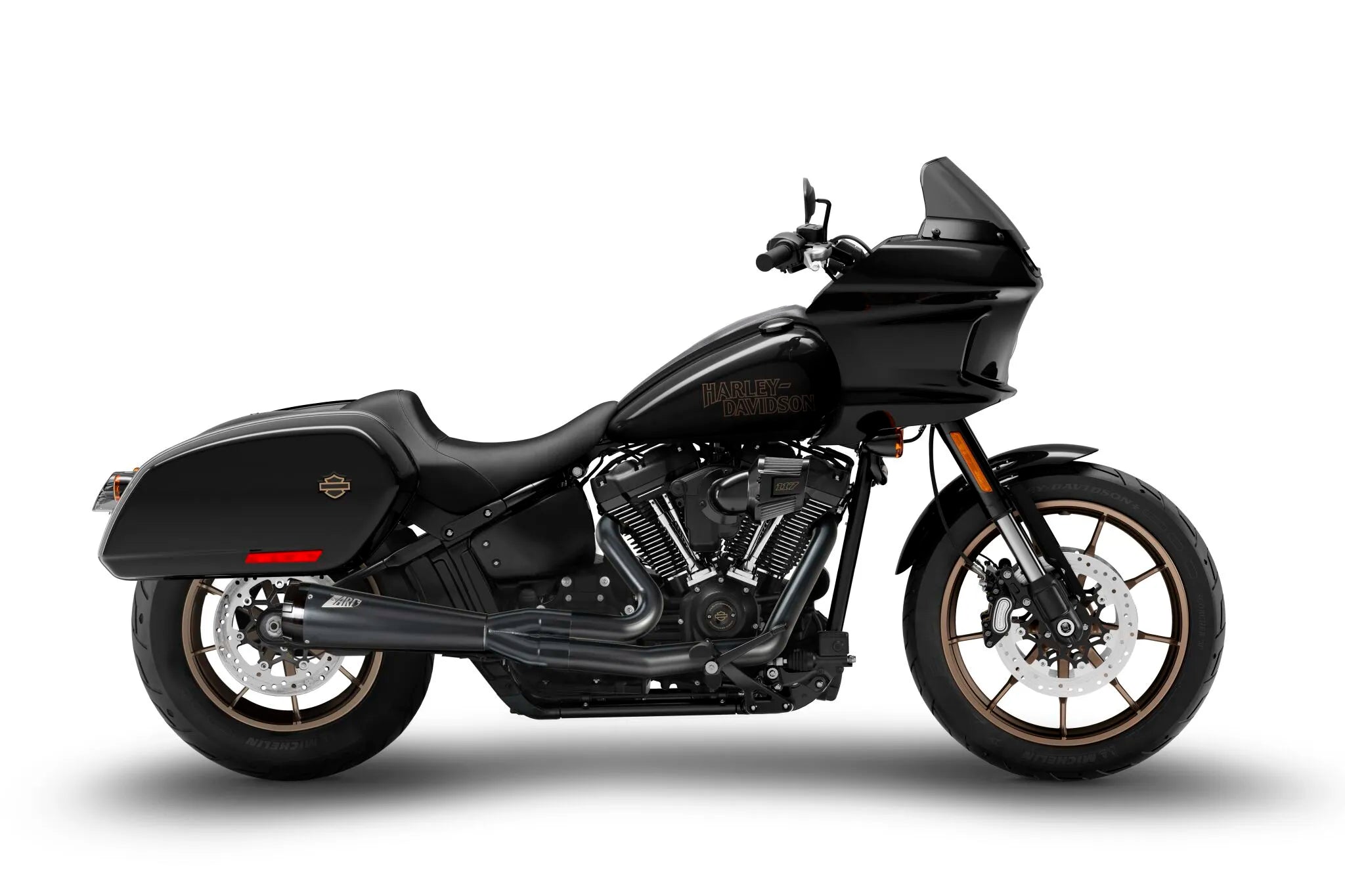 Zard 2:1 Komplettauspuffanlage für HD Softails (Schwarz)