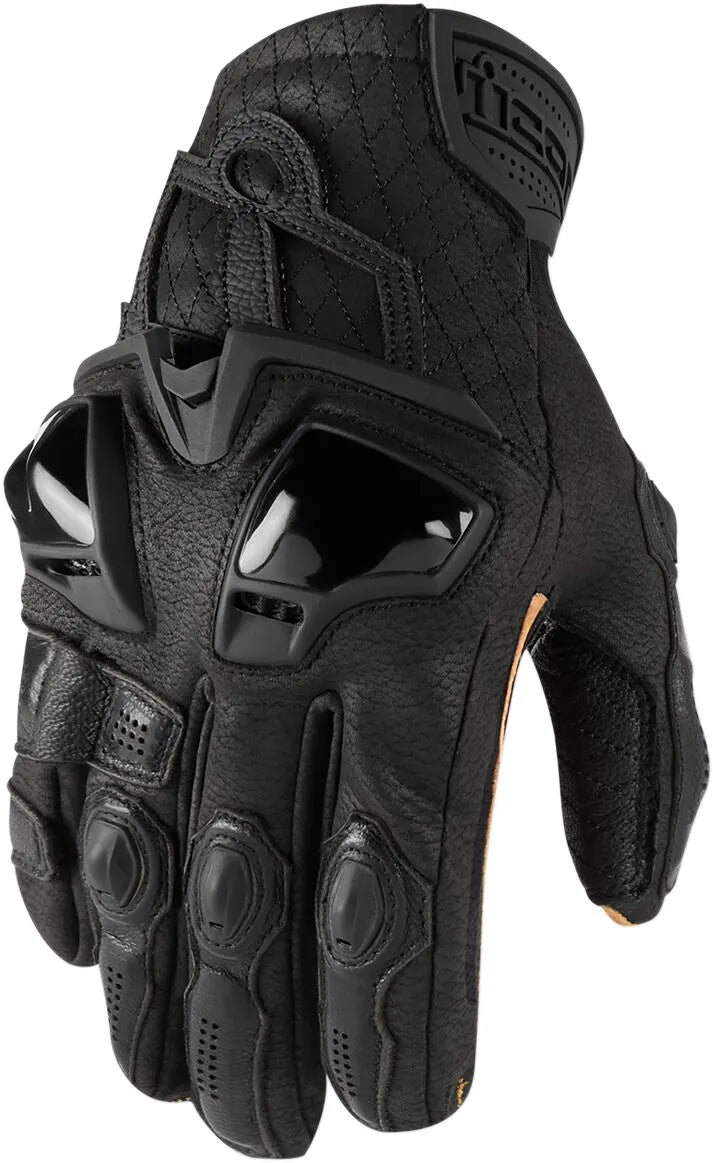 Icon Hypersport Kurze Handschuhe für Motorradfahrer - Schwarz/Braun