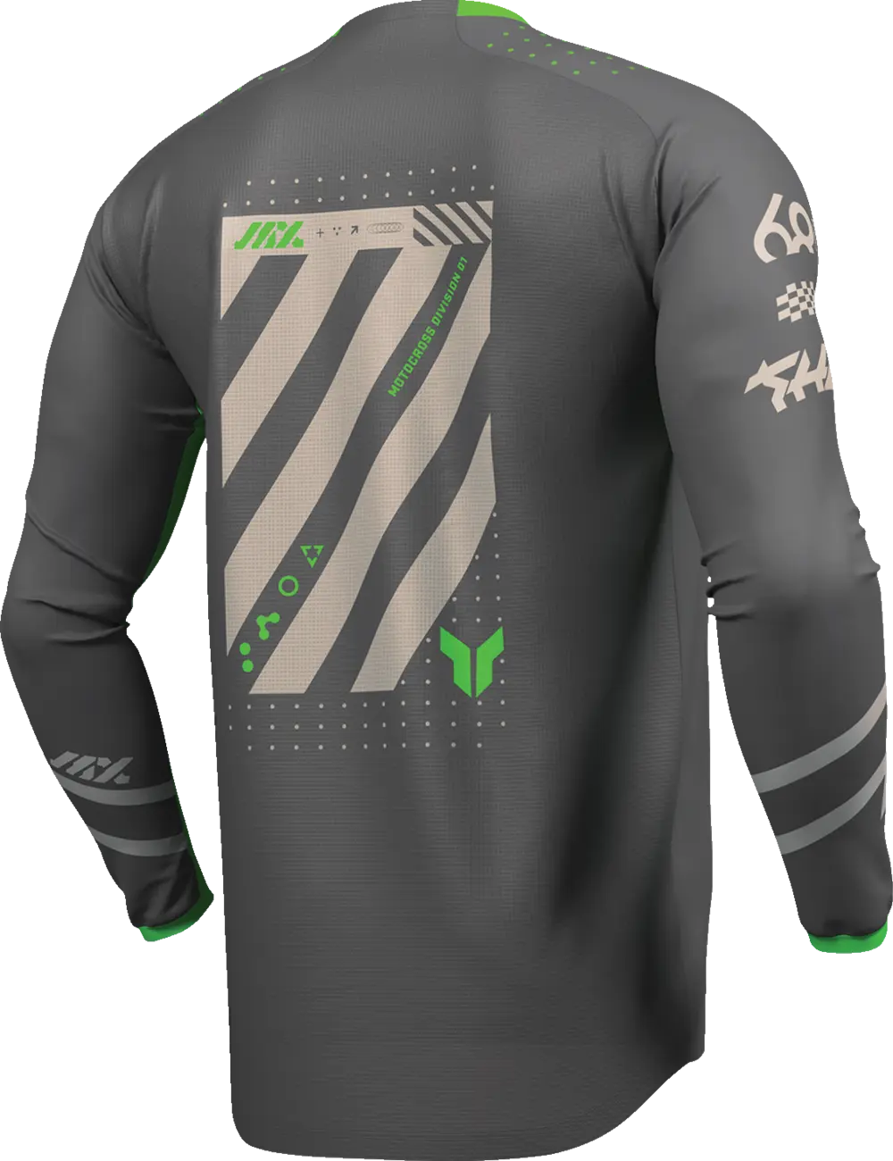Thor Launchmode Futura Jersey – Hellgrau/Anthrazitgrau/Fluoreszierendes Grün