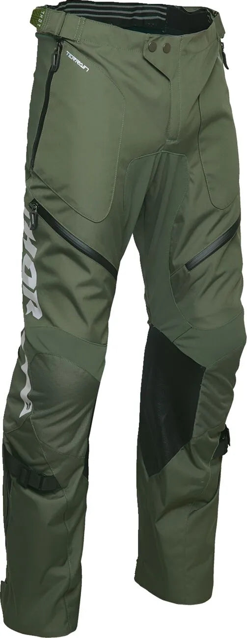 Thor Terrain Dual-Sport-Hose (über den Stiefel gezogen) – Anthrazitgrau/Militärgrün