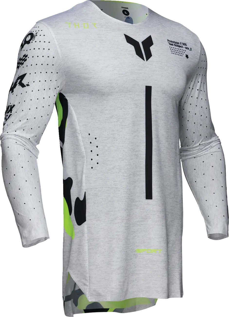 Thor Sportmode Riot Jersey – Schwarz, Neongelb, Hellgrau, Weiß