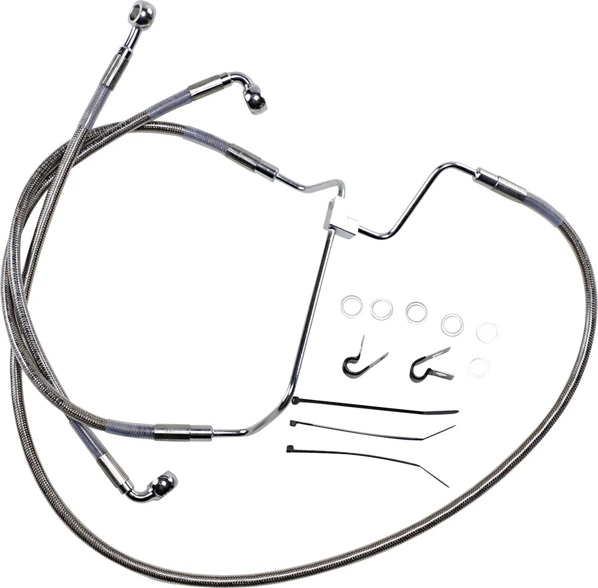 Drag Specialties Bremsleitungssatz mit Verlängerung – ohne ABS