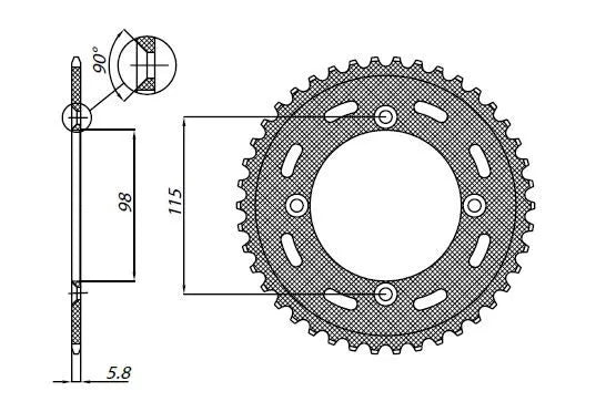 Sunstar Stahl-Kettenrad hinten - 53 Zähne
