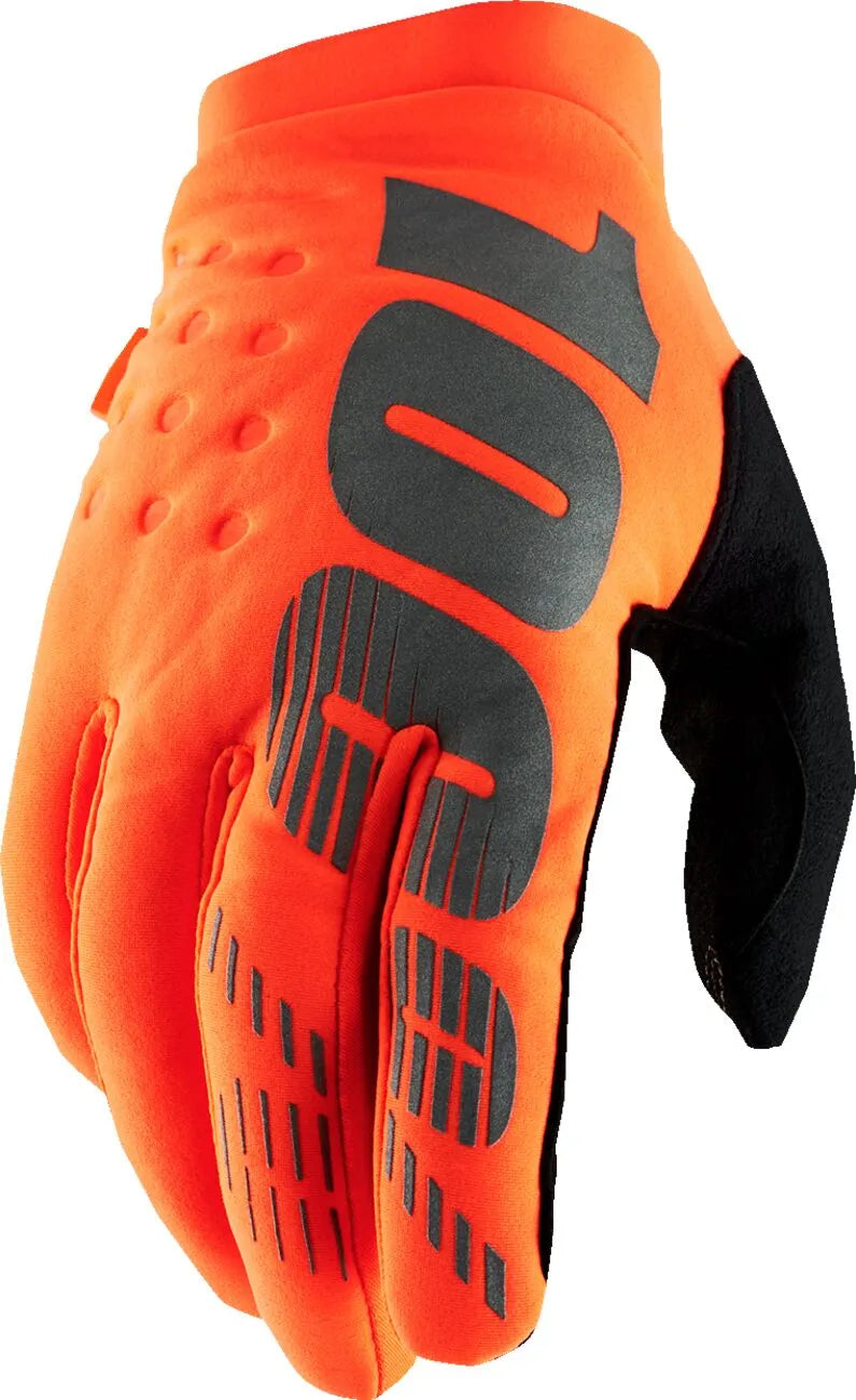 100% Brisker Isolierte Offroad-Handschuhe – Schwarz/Orange