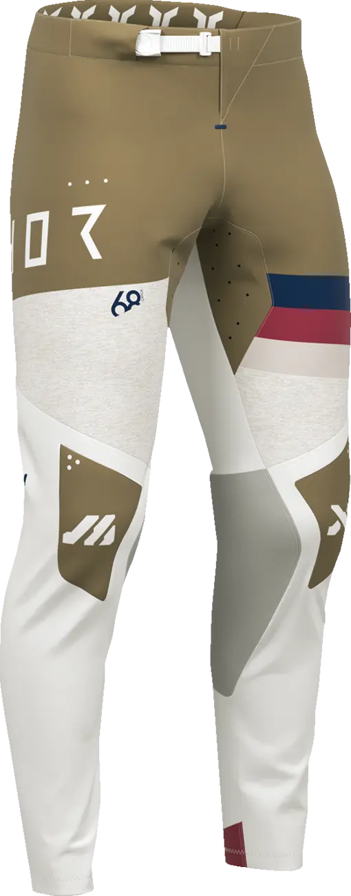 Thor Sportmode League Hose – Beige/Weiß/Marineblau/Kastanienbraun