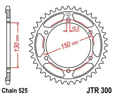 Jt Sprockets Stahl-Kettenrad hinten - 525