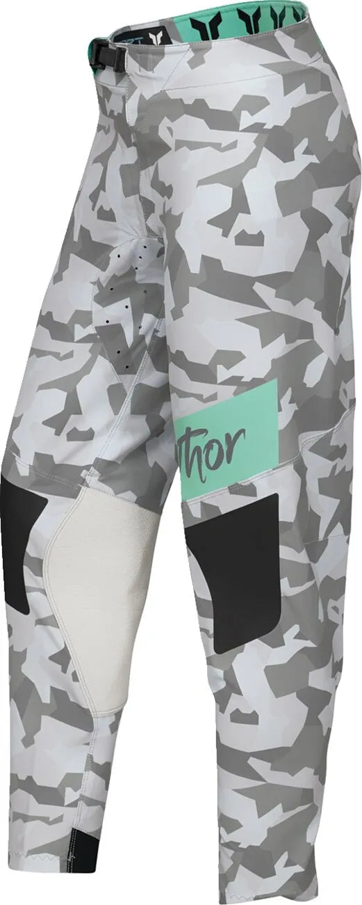 Thor Damen Sportmode Shadow Hose – Schwarz/Grün/Türkis/Weiß/Camo-Grau