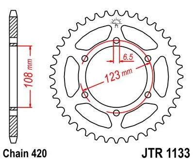 JT Sprockets Stahl-Kettenrad hinten - 65 Zähne