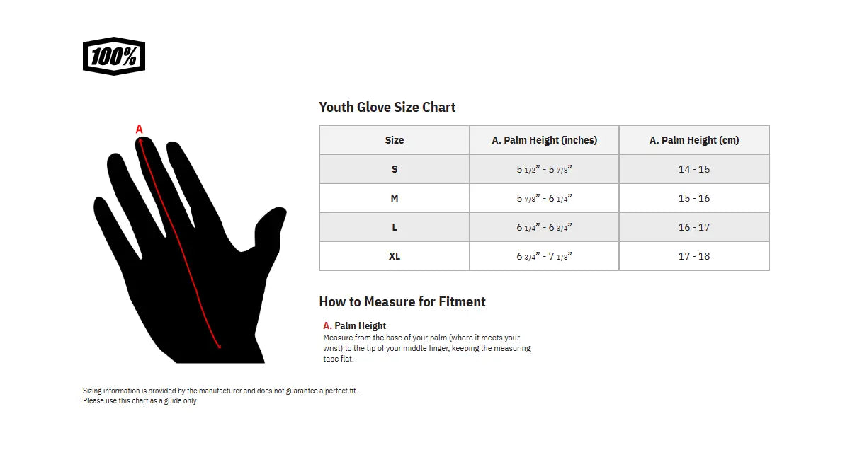 100% Ridecamp Offroad-Handschuhe für Jugendliche – Rot