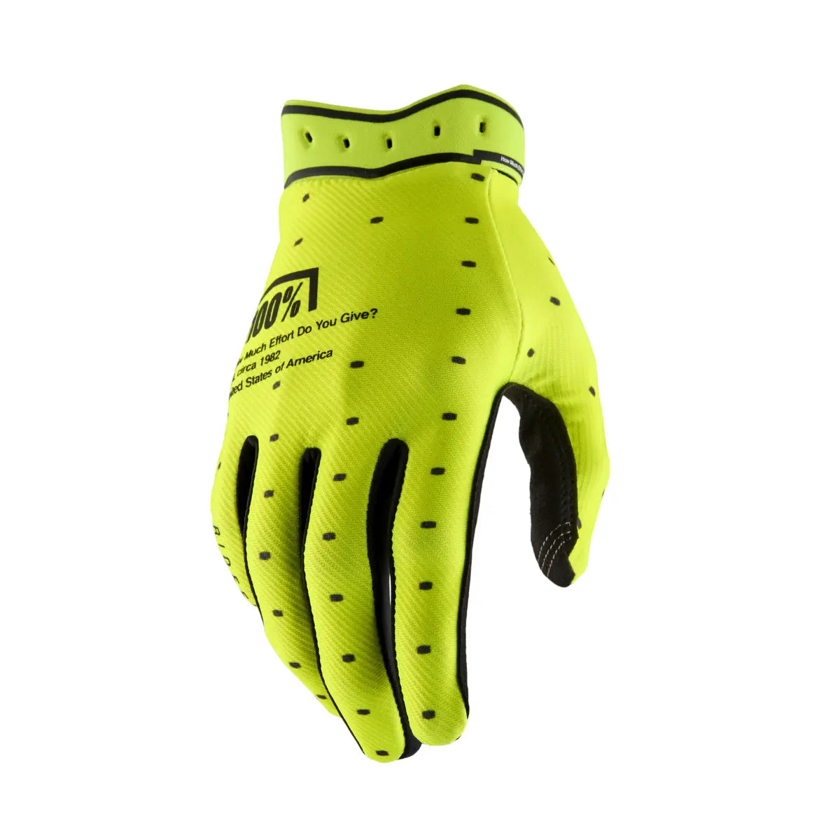 100% Ridefit Handschuh – Fluoreszierendes Gelb