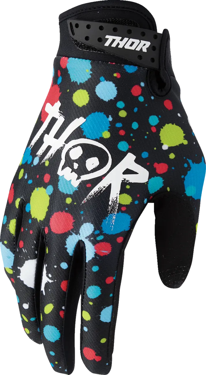 Thor Youth Launchmode Splat Handschuhe - Schwarz/Mehrfarbig