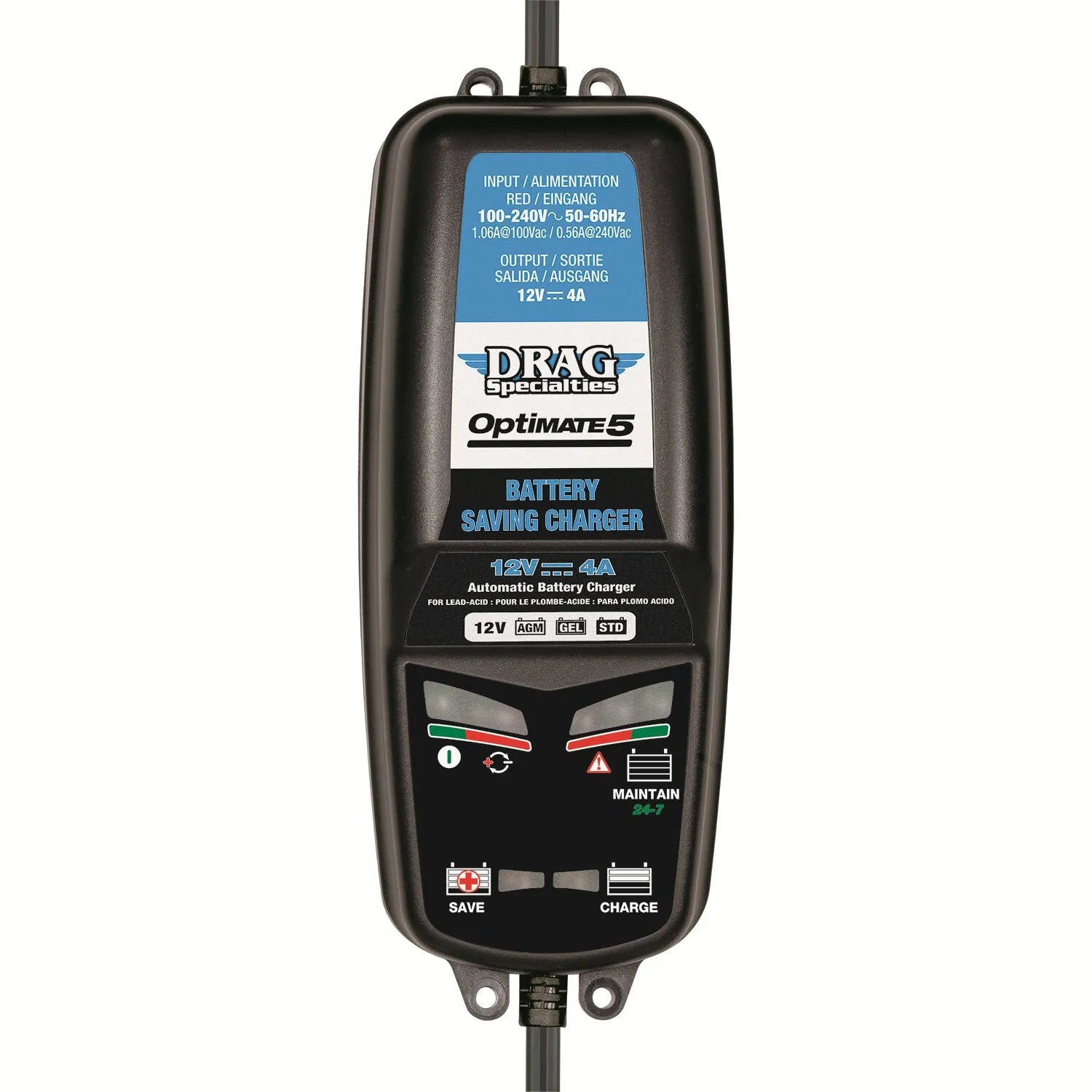 Drag Specialties Optimate 5: 12V 4A Akkuladegerät