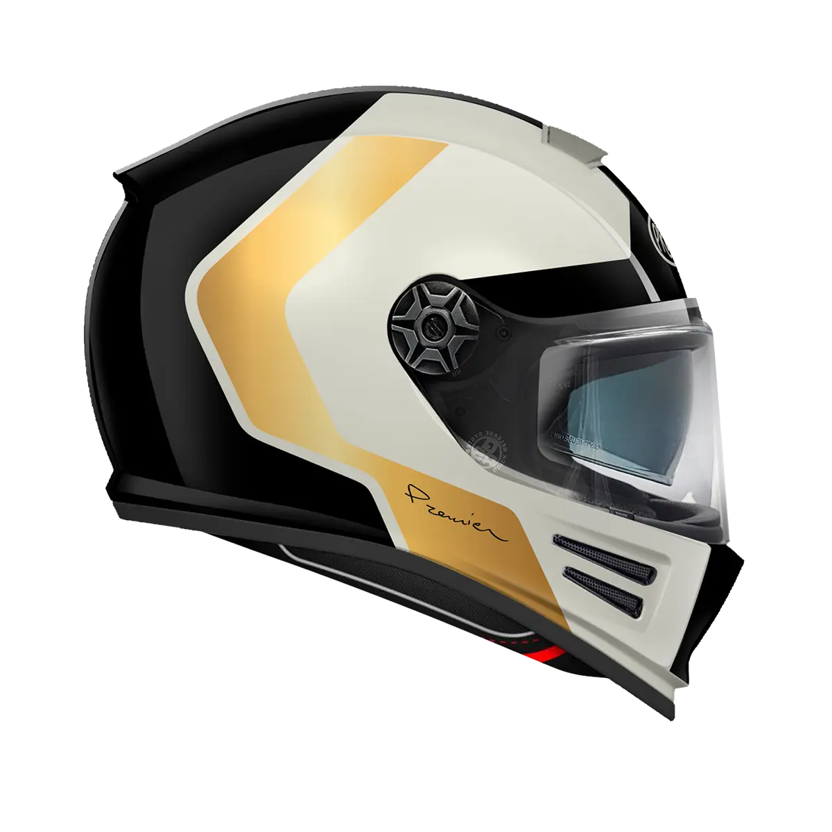Premier Helmets Commander GP Integralhelm Street Gold/Weiß/Schwarz