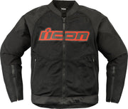 Icon Overlord3 Mesh™ Jacke für Herren – Schwarz/Rot/Dunkelgrau
