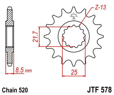 JT Sprockets Ritzel vorne 520 17 Zähne