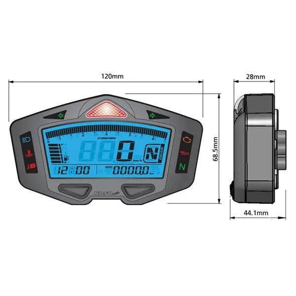 Koso DB-03 Renncockpit - Digitales Motorradinstrument