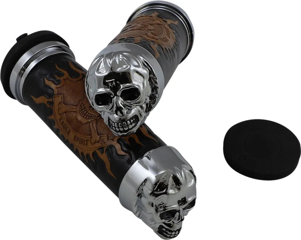 Drag Specialties Skull Griffe – Schwarzes Leder