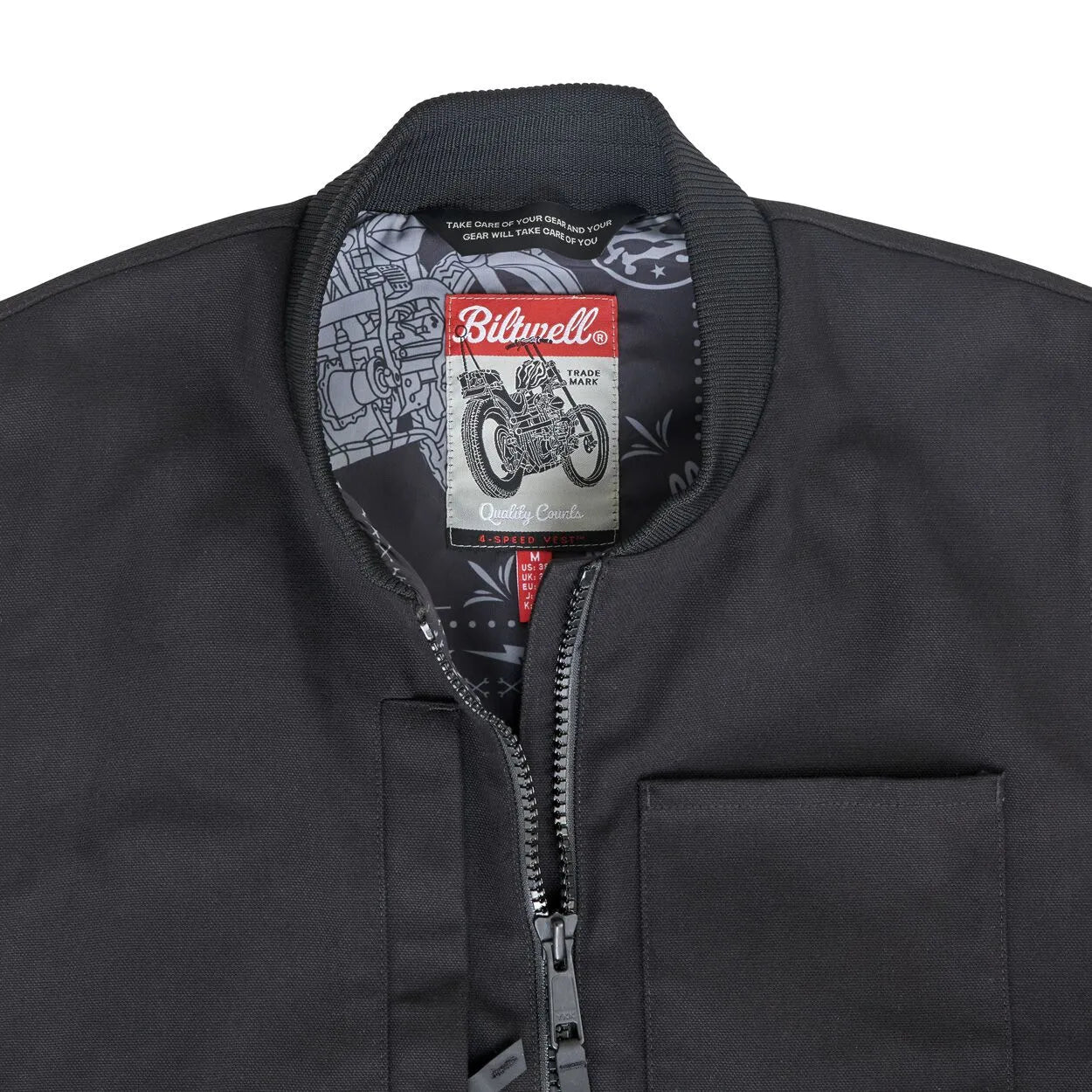 Biltwell 4-Gang Herren-Weste - Schwarz