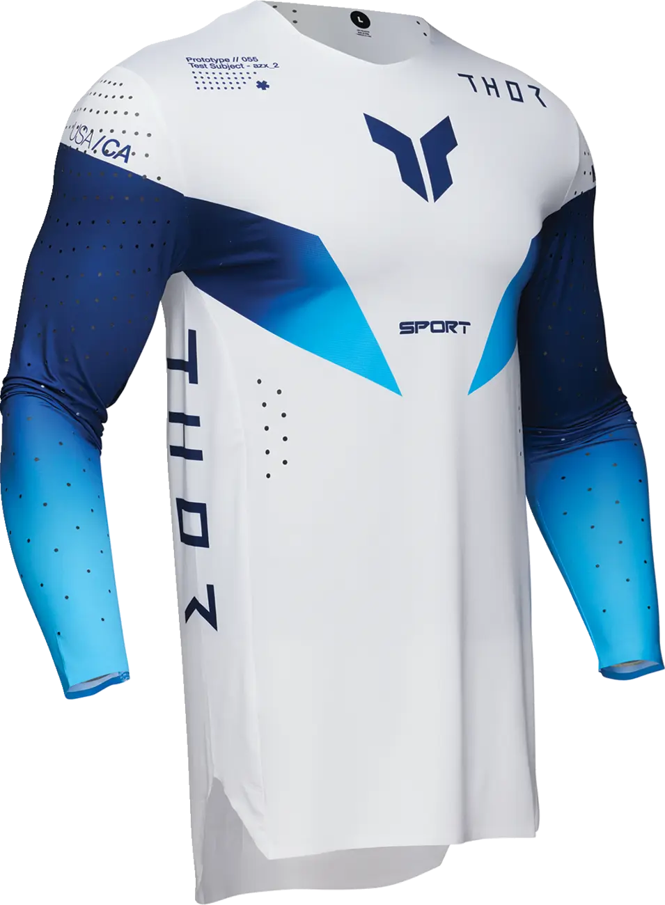 Thor Sportmodeike-Trikot – Blau, Weiß, Marineblau