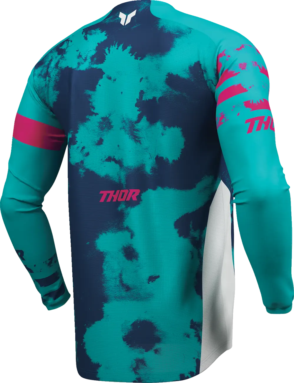 Thor Launchmode Bleach Motocross-Trikot – Blau/Rosa/Weiß/Türkis