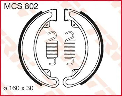 TRW MCS802 Bremsbacken – Organische Belagstärke