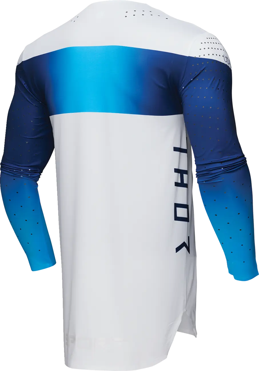 Thor Sportmodeike-Trikot – Blau, Weiß, Marineblau