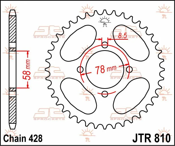 JT Sprockets Stahl-Kettenrad hinten - 41 Zähne