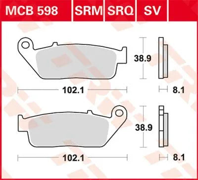 TRW SRM Serie Sinter-Roller-Bremsbeläge