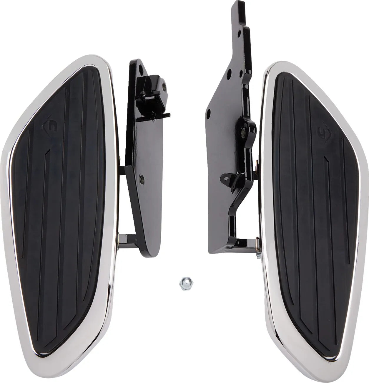 Cobra Swept Trittbrett-Set – Chrom &amp; Schwarz