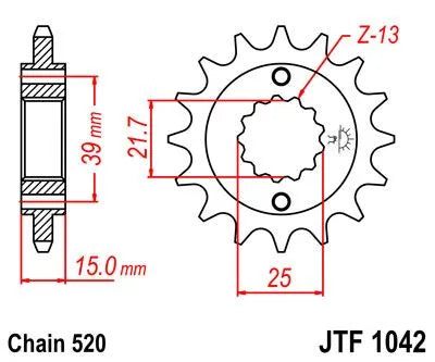 JT Sprockets Ritzel vorne 520 - 15 Zähne