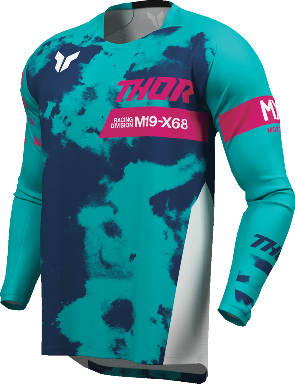 Thor Youth Launchmode Bleach Jersey – Blau/Rosa/Weiß/Türkis