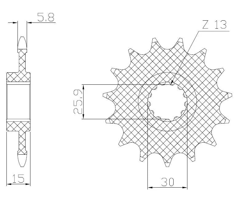 Sunstar Kettenräder Powerdrive Vorgelegewelle