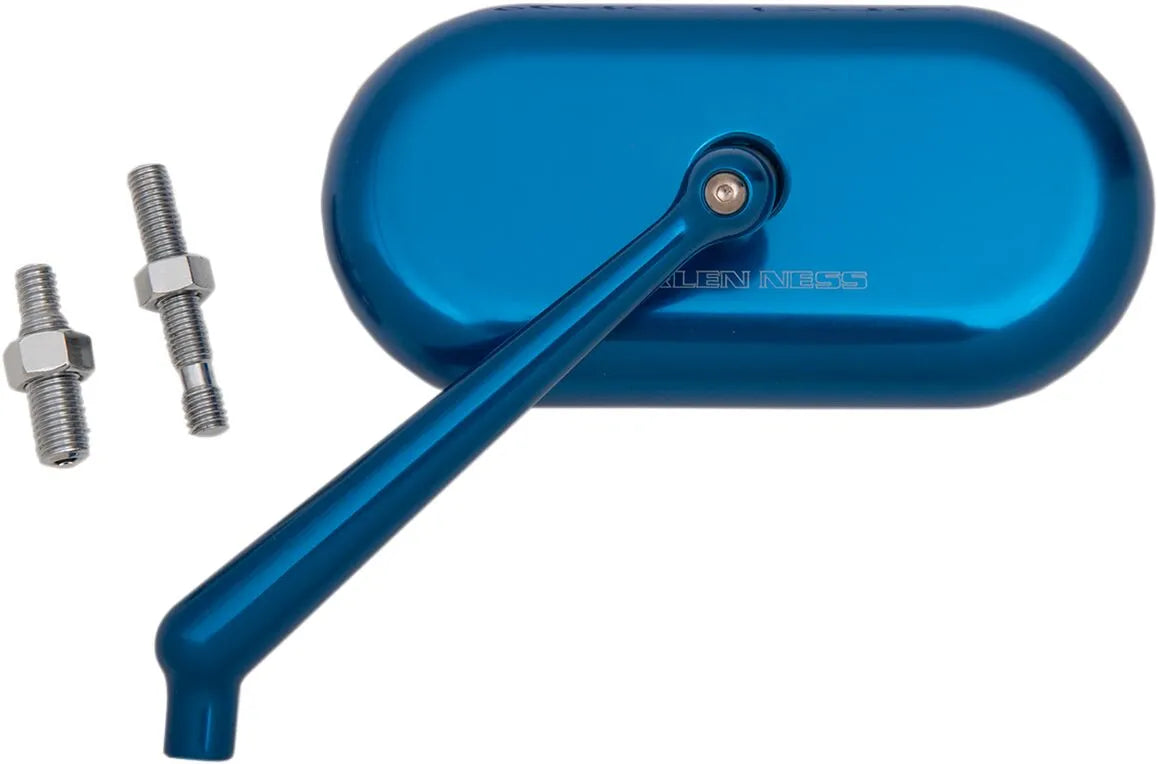 Arlen Ness Schmiedespiegel, oval – eloxiert blau