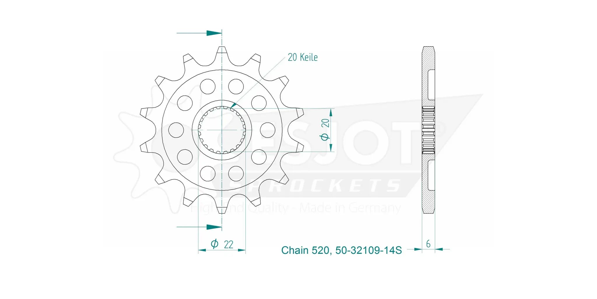 Esjot 520 Sport Ritzel vorne - Hochleistungsritzel