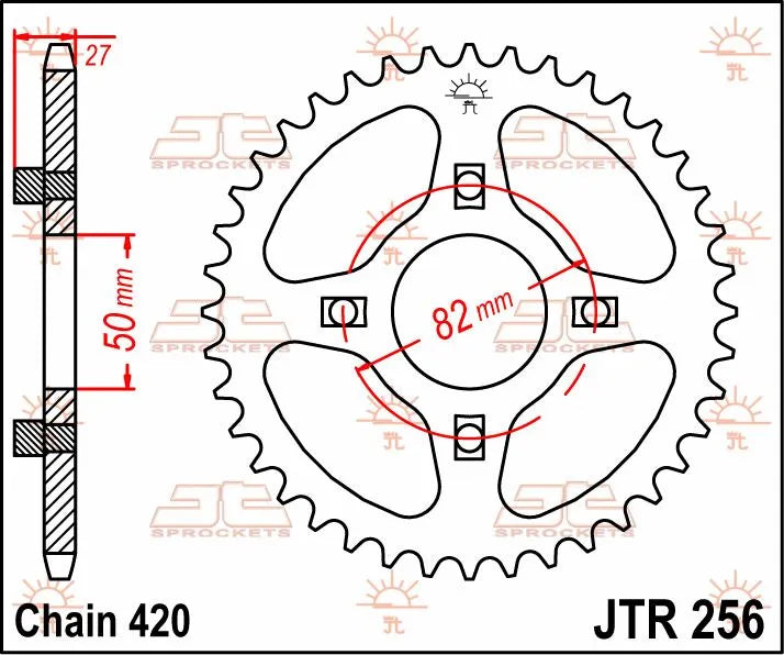 JT Sprockets Stahl-Kettenrad hinten, 40 Zähne