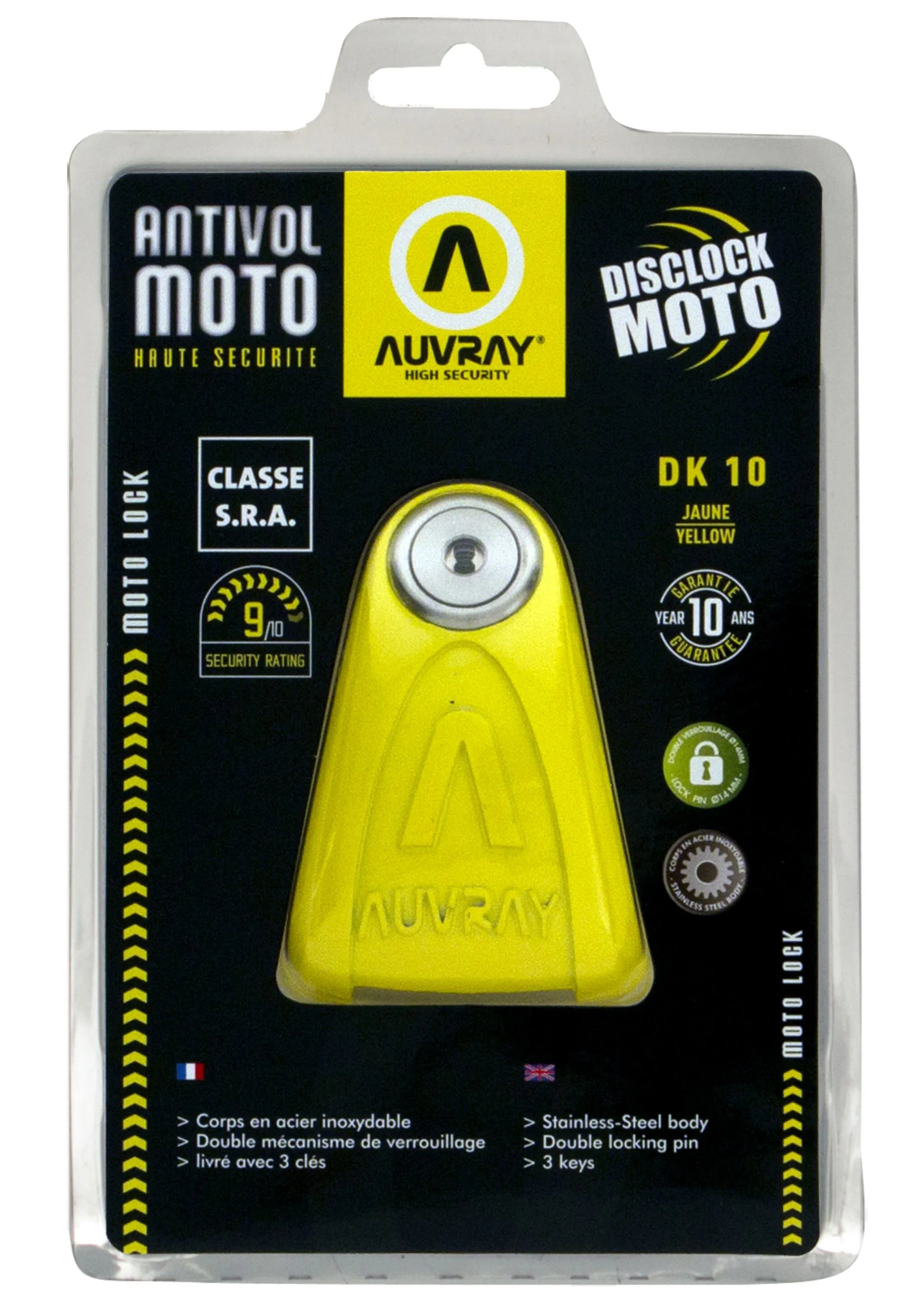 Auvray DK10 Bremsscheibenschloss für Motorräder