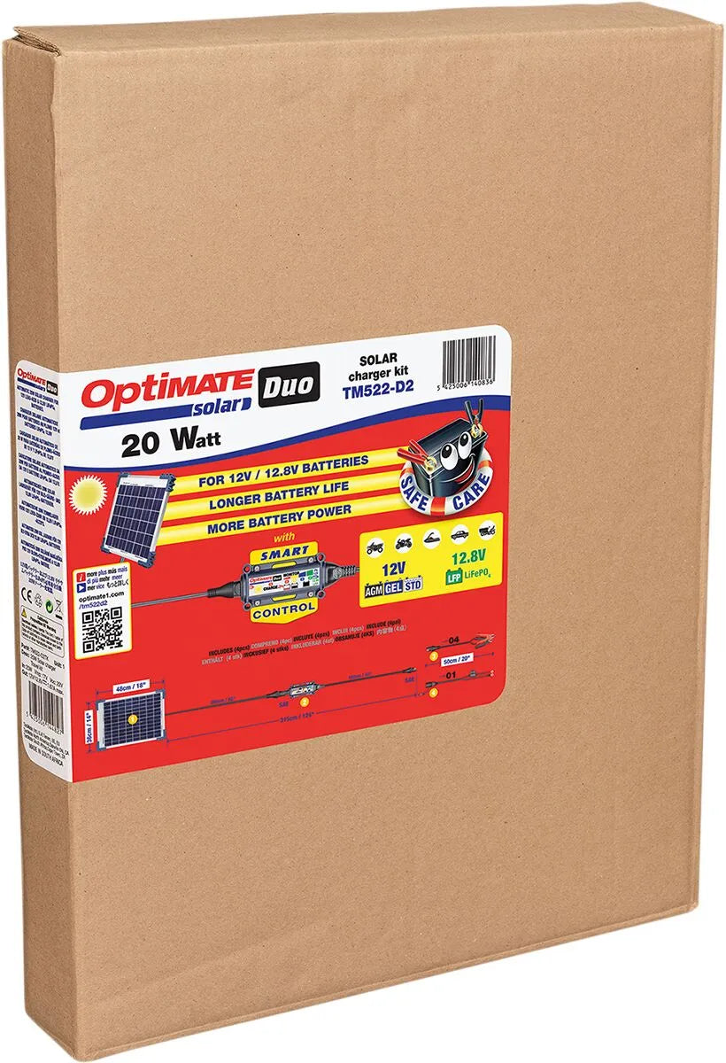 Tecmate Optimate 20W Solar Duo Ladegerät/Erhaltungsladegerät