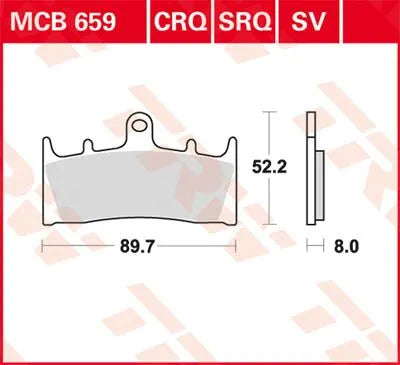 TRW CRQ Series Carbon Race Bremsbeläge für Sportmotorräder